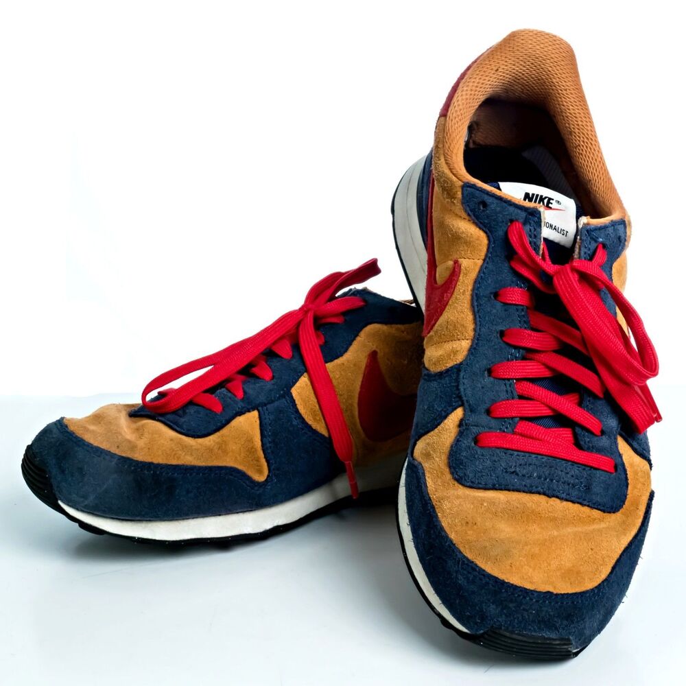 Nike Internationalist Men’s Suede Brown / Red / Blue Sneakers Sz 9.5 CW7635-991
